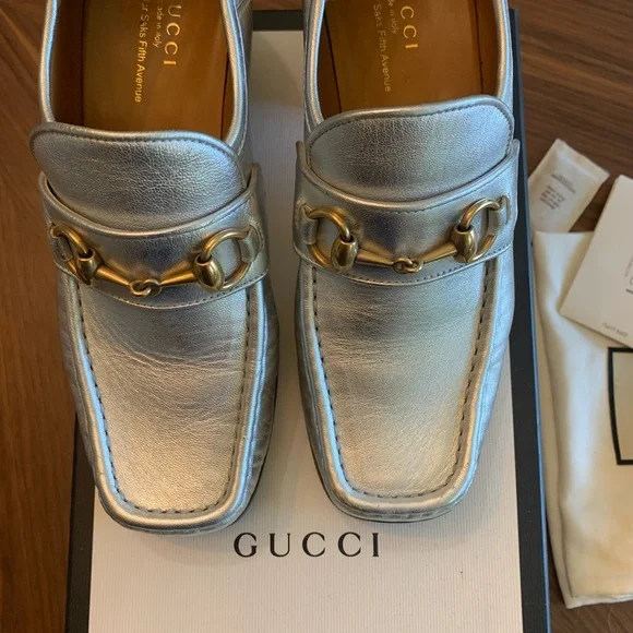 Gucci Vegas Loafer Silver 37.5 - Picture 4 of 10